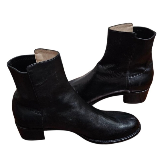 STUART WEITZMAN RESERVE BOOTIE BLACK LEATHER ANKLE CLASSIC BOOT SZ 8.5 NEW - Picture 9 of 14